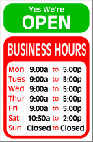 Modern Hours Sign